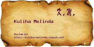 Kuliha Melinda névjegykártya